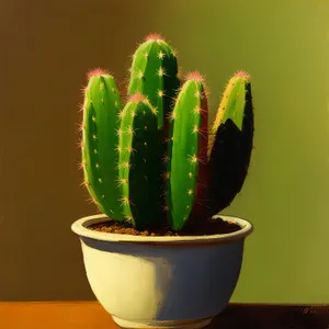 Fresh Cactus Flower in a Pot