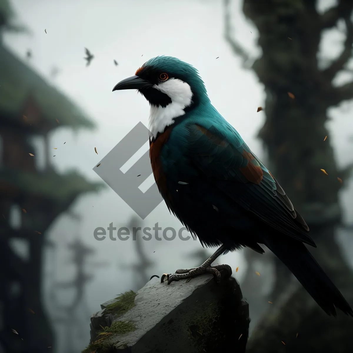 Picture of Majestic Magpie perched on tree branch