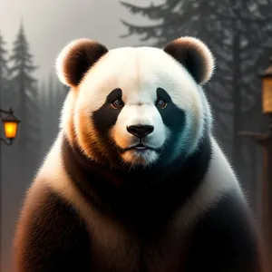 Cute Giant Panda Bear in Wildlife