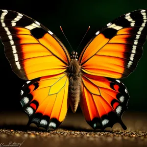 Colorful Monarch Butterfly Soaring through Summer Sky