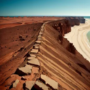 Dramatic Desert Paradise: Sandstone Canyon Landscape