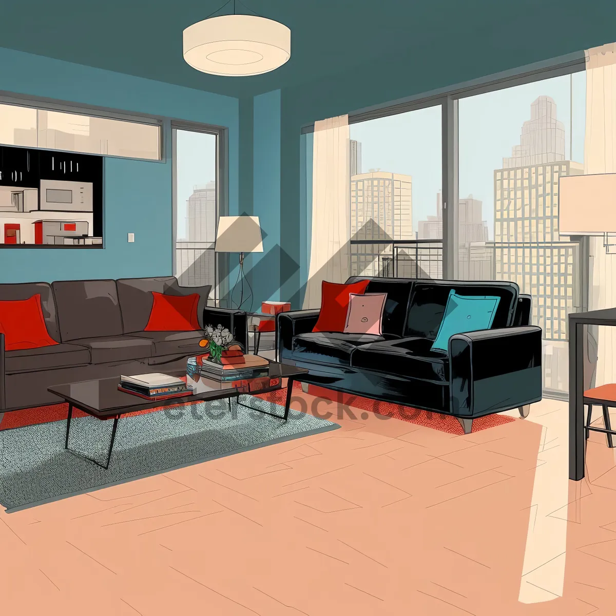 Picture of Sleek Modern Interior with Luxurious Furniture