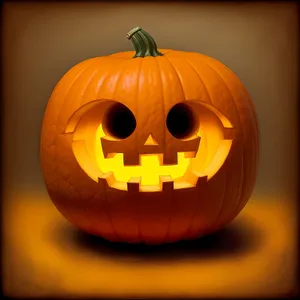 Halloween Jack-O'-Lantern Illuminating the Night