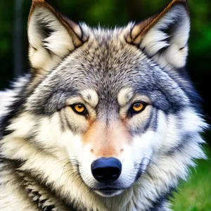 Majestic Timber Wolf - Captivating Canine Portrait