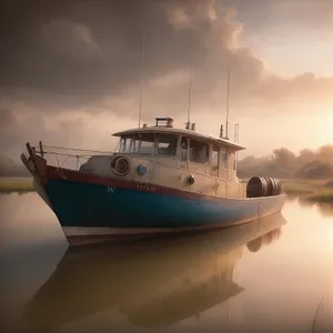 Serene Seascape – A Fisherman's Boat in the Marina