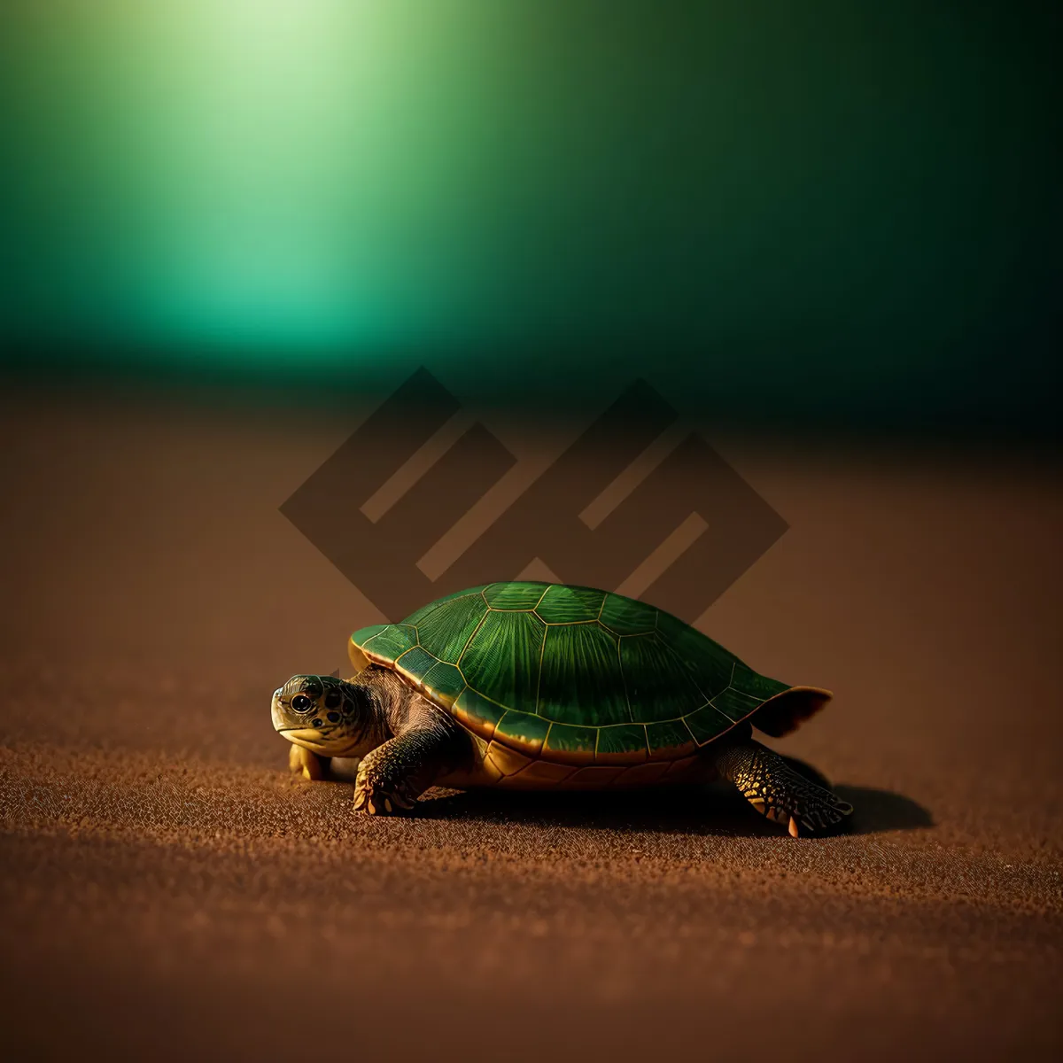 Picture of Mud Turtle Resting on Leaf