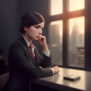 Successful businesswoman working in corporate office