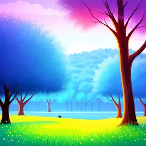 Sunny Horizon Over Meadow and Sky