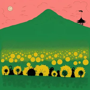 Floral Celebration Card with Cartoon Design