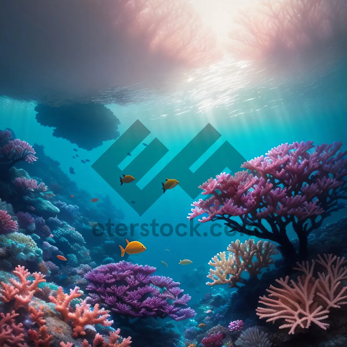Picture of Colorful Coral Reef Diving in Tropical Waters