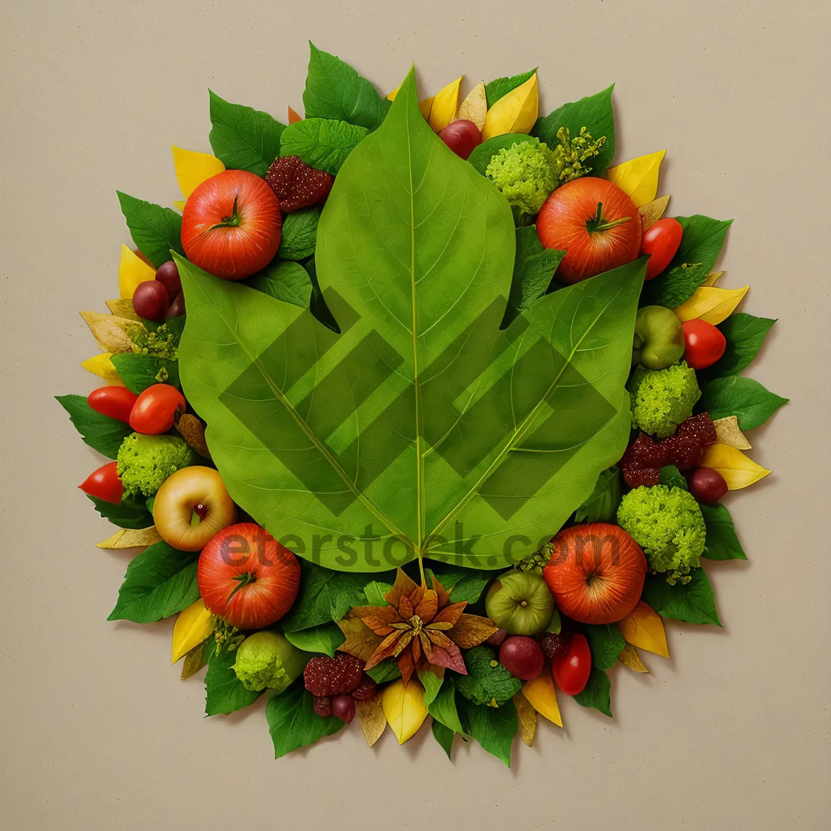 Picture of Bountiful Seasonal Floral Fruit Arrangement