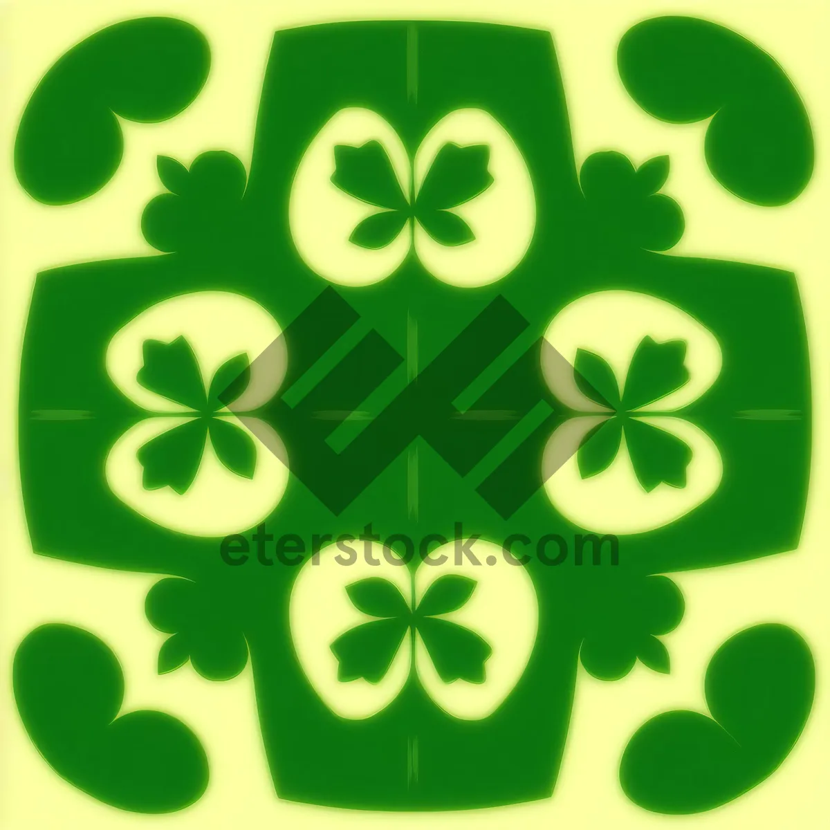 Picture of Graphic Design Set with Recycling Symbol and Clover Icon