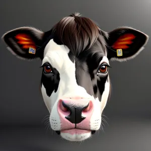 Cartoon Ranch Cow with Beef Nose