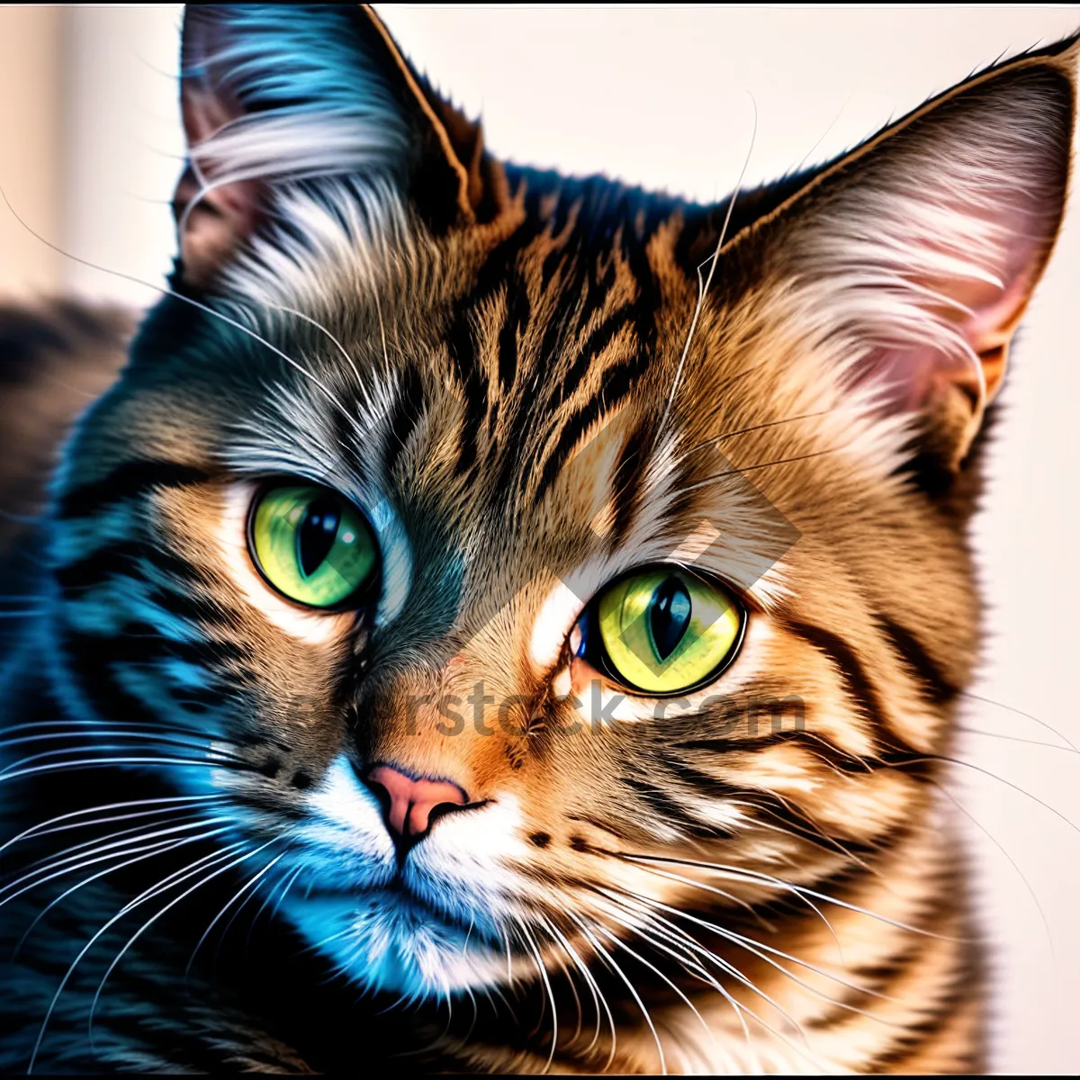 Picture of Curious Tabby Kitten with Fluffy Fur