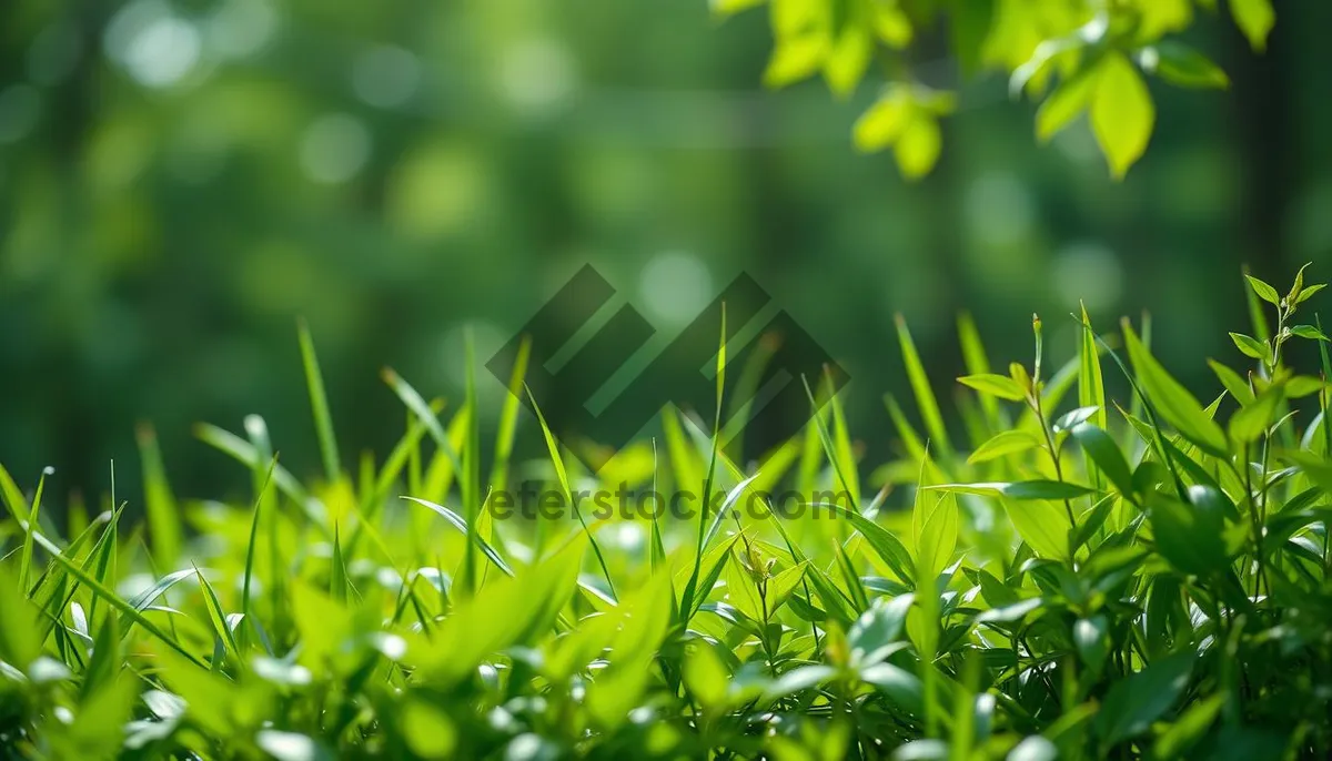 Picture of Morning Dew on Fresh Green Tea Plant