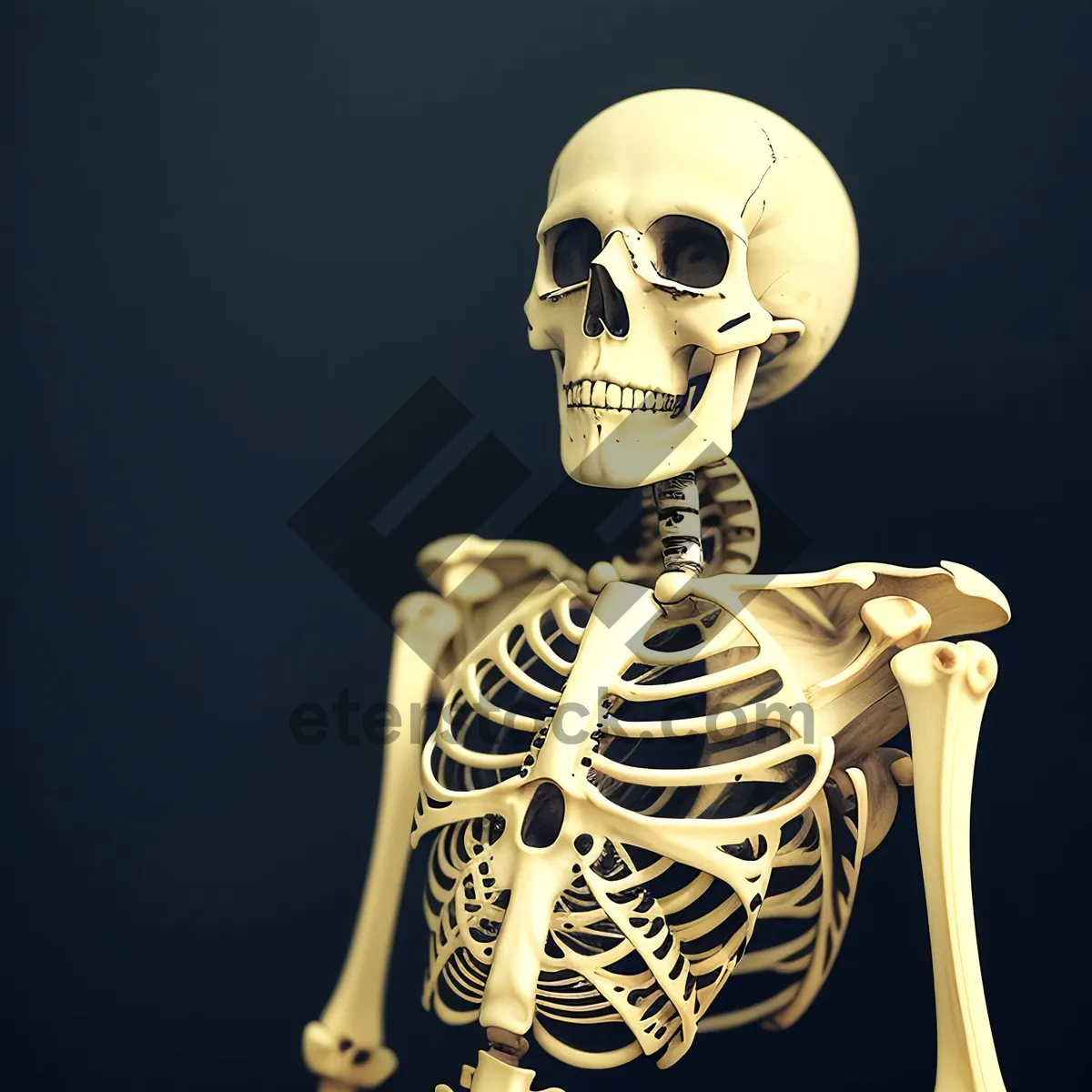 Picture of Spooky Pirate Skull Pose: Deathly 3D Skeleton