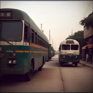 City Bus on a Busy Street