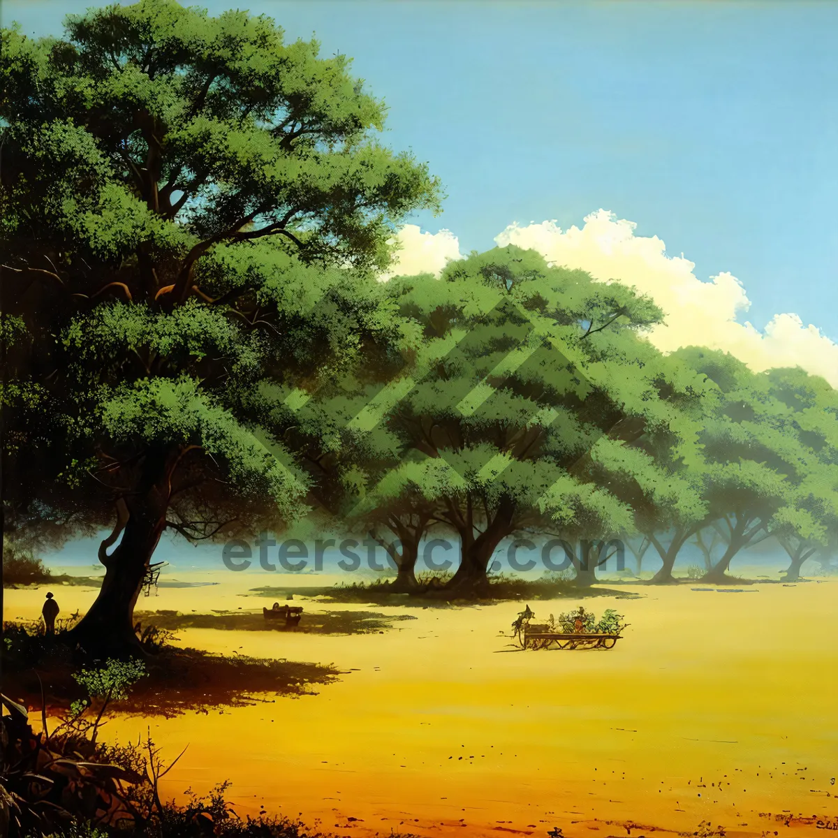 Picture of Tranquil Summer Landscape with Beach and Trees