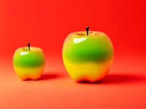Juicy and Fresh Organic Apple with Dew Droplets