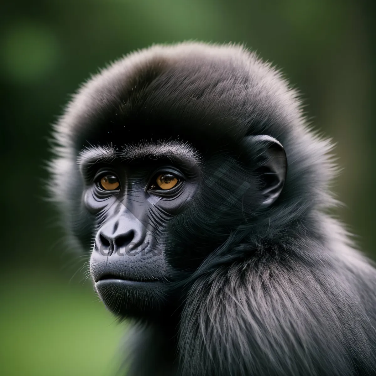Picture of Endangered primate in natural black fur