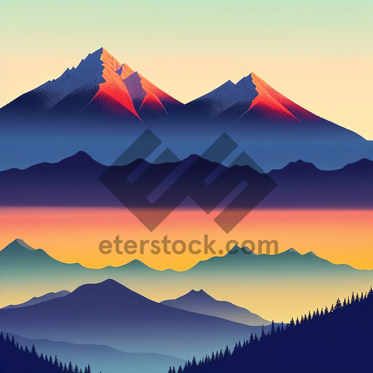 Picture of Sunset over Japan's Majestic Mountain Range