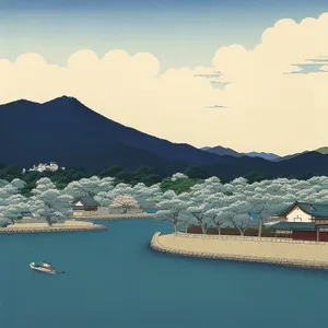 Serene Coastal Mountain Landscape with Reflection