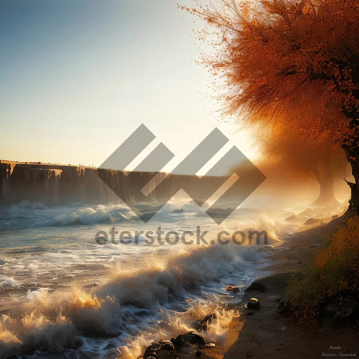 Picture of Sunset Reflection on a Tropical Beach