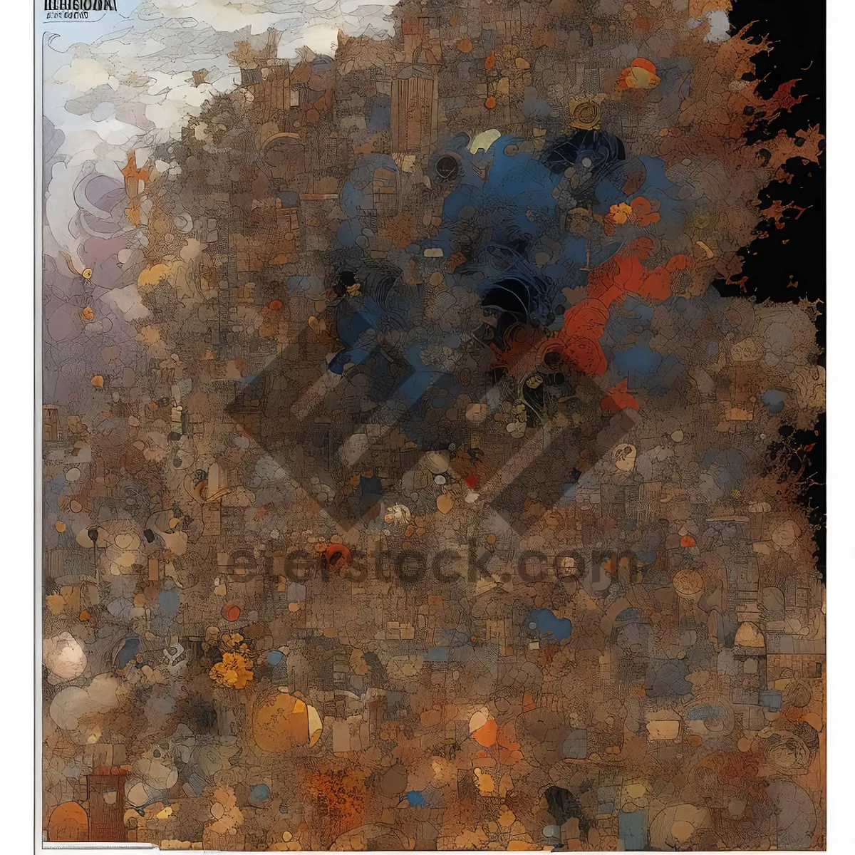 Picture of Rusty Grunge Mosaic Wall Texture