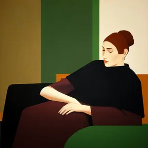 Smiling brunette woman working on laptop at home office