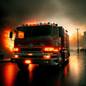 Fast Fire Truck on Highway