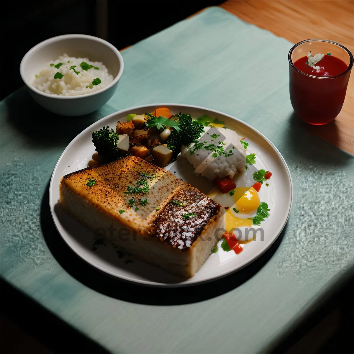 Picture of Delicious and Fresh Vegetable Salad on Plate