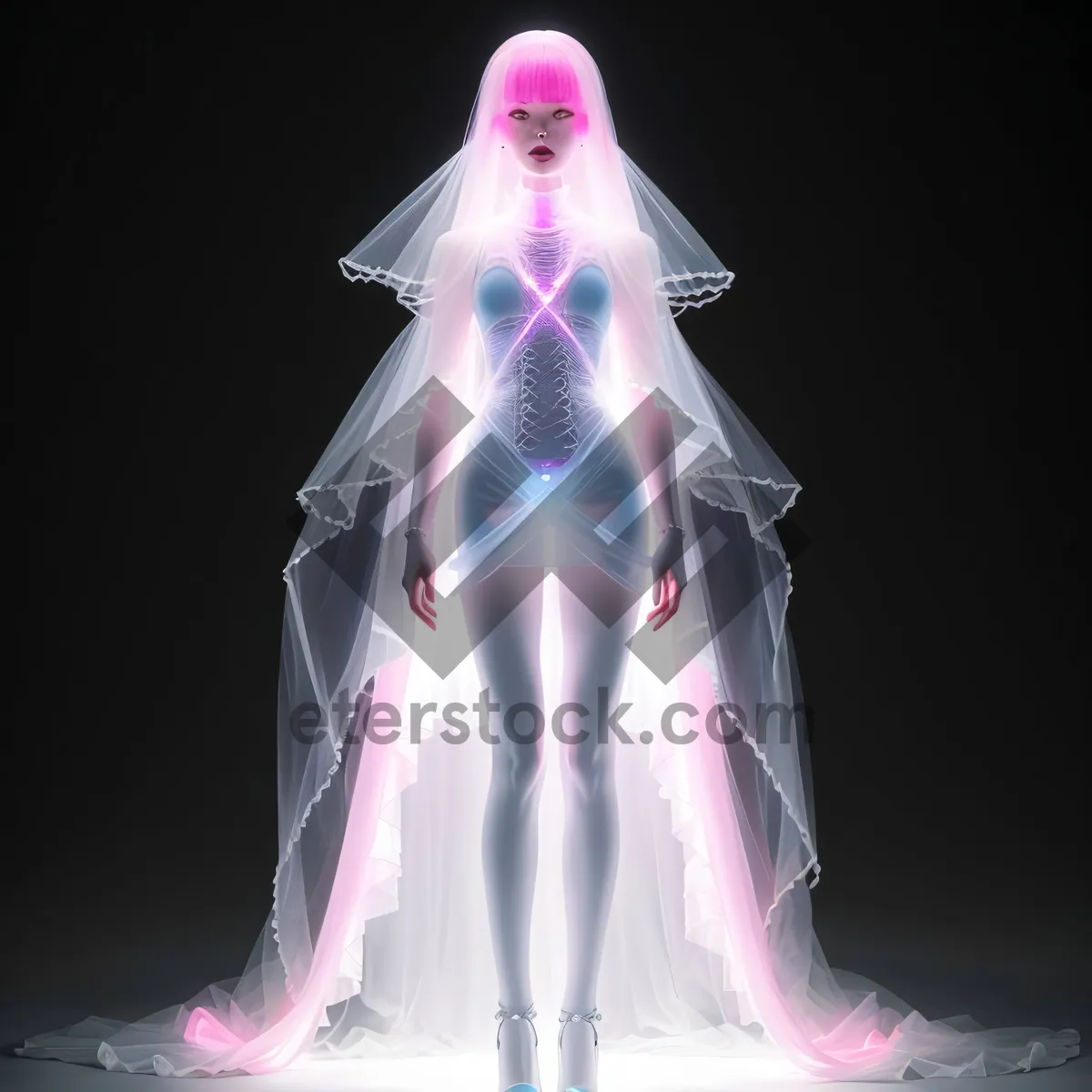 Picture of Human body x-ray depicting skeletal system in ice form.