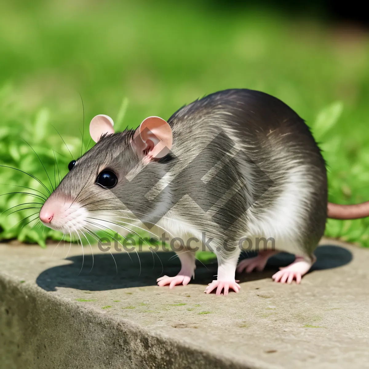 Picture of Furry Gray Mouse - Playful, Cute Domestic Pet