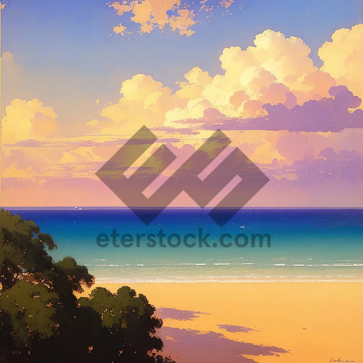Picture of Seaside Sunset: Tranquil Coastal Travel Scenery