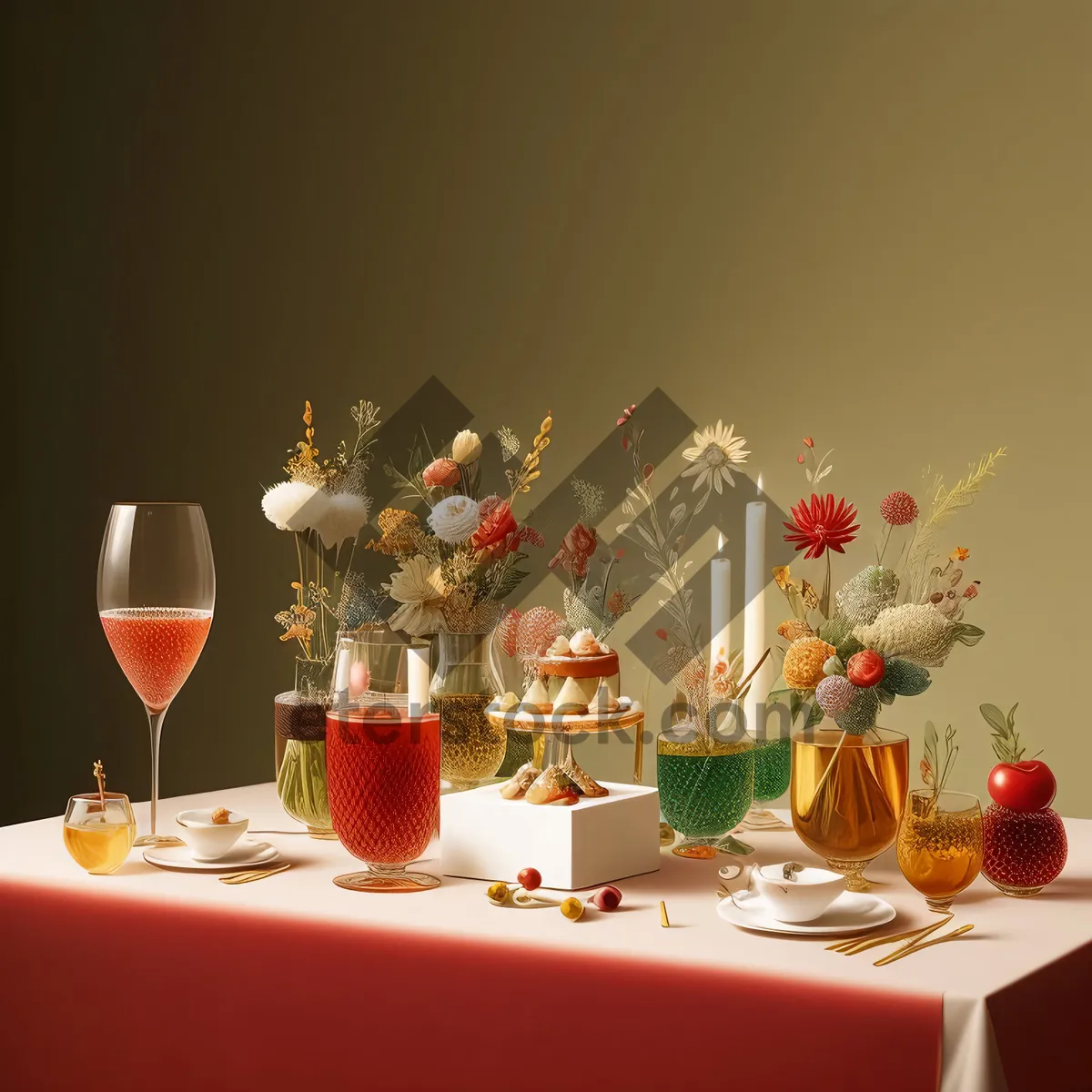 Picture of Luxurious Table Setting for a Dinner Party