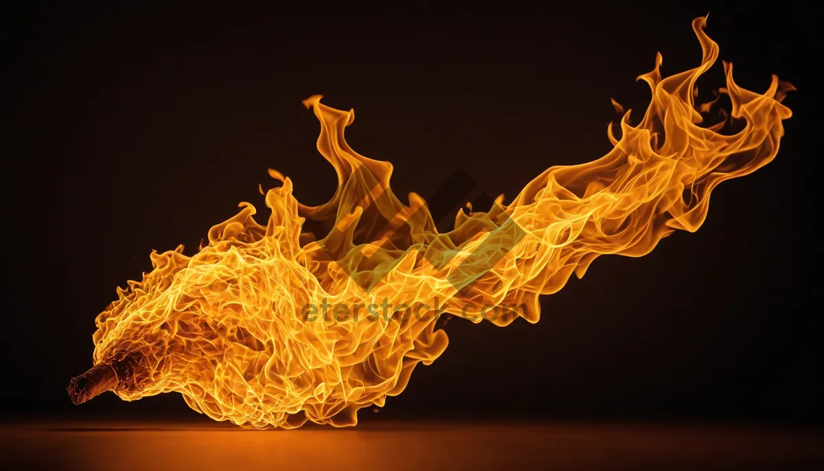 Picture of Fiery Black Caribou Silhouette with Abstract Flame Texture
