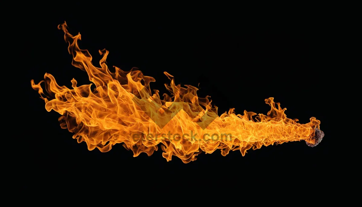 Picture of Fiery Hot Flame Art Design on Black Background