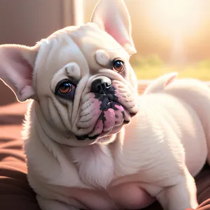 Endearing bulldog puppy with an adorable wrinkled face