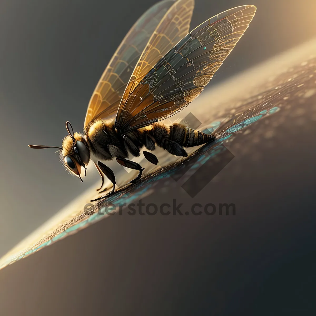 Picture of Vibrant Lacewing Hovering Among Colorful Flowers