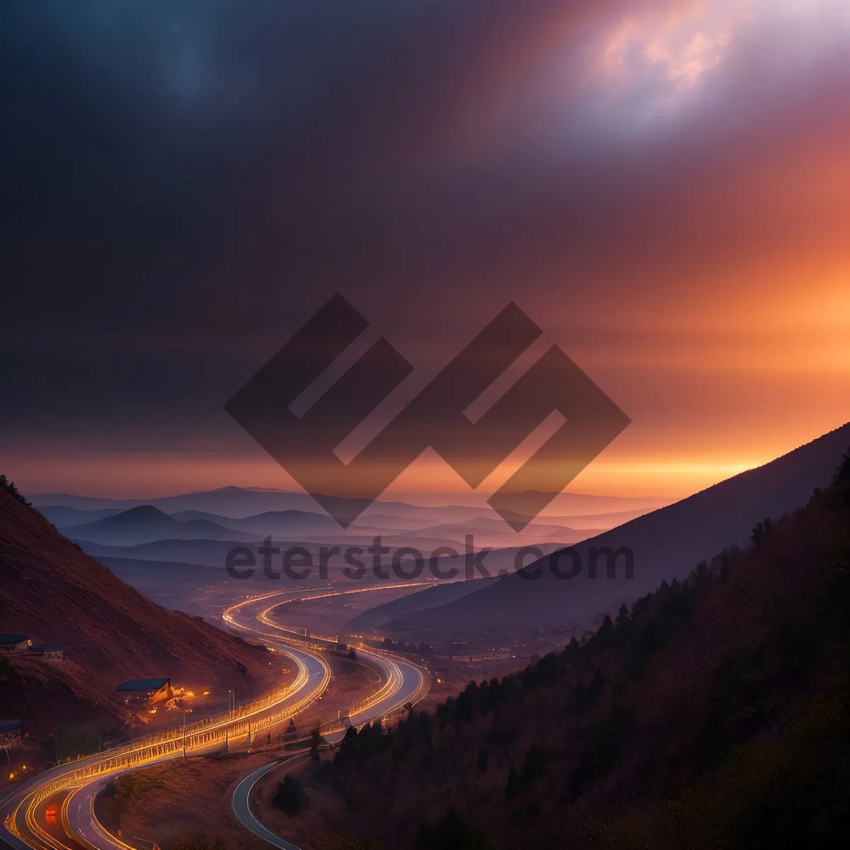 Picture of Sunset Serenity over Highland Mountains