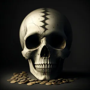 Pirate Skull Mask: Sinister Skeleton Covering in Black