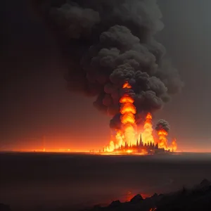 Fiery Mountain: Volcanic Smoke Engulfs Sky