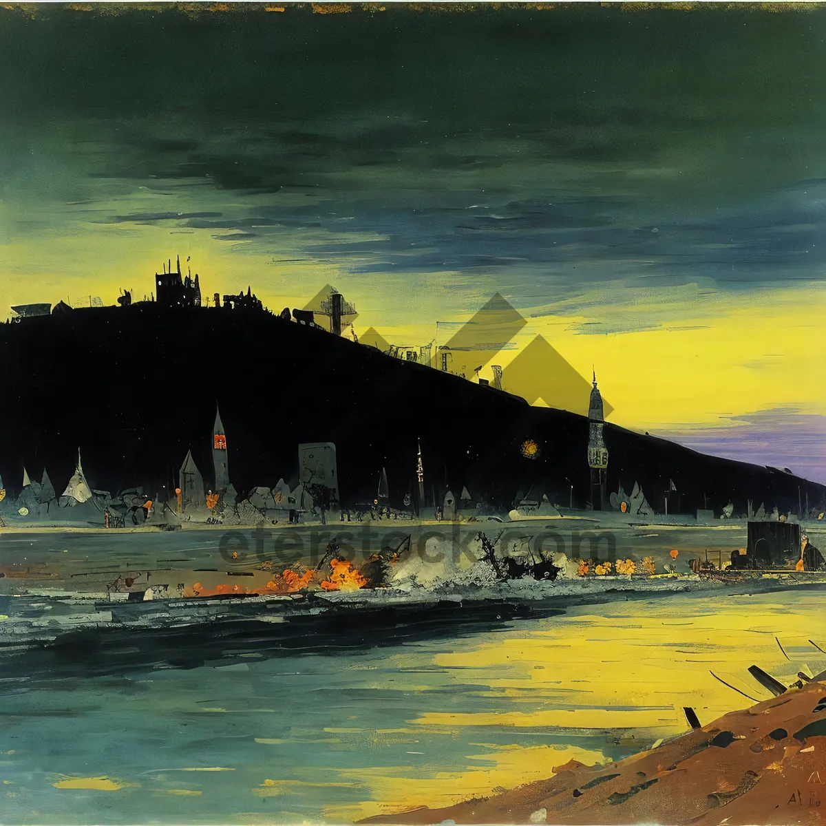 Picture of Sunny Cityscape by the Seaside