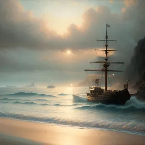 Sailing into the Sunset: A Nautical Pirate Ship