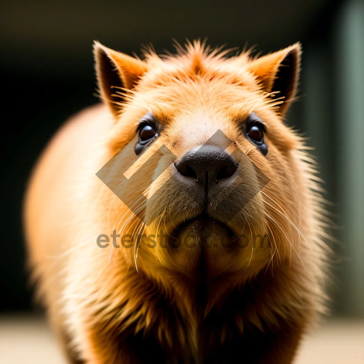 Picture of Cute Furry Mammal with Whiskers and Brown Fur