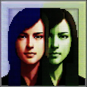 Modern Pixel Mosaic Window Screen Design