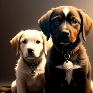 Adorable Golden Retriever Puppy in Studio Portrait