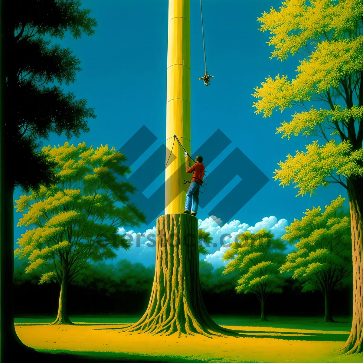 Picture of Skyline Flagpole amidst Serene Landscape