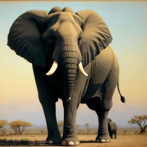 Sunset Safari: Majestic Tusker in Ivory Wilderness