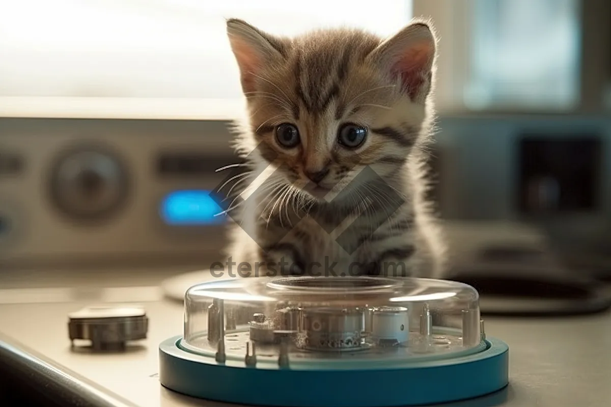 Picture of Cute Striped Kitty with Mouse Peripheral